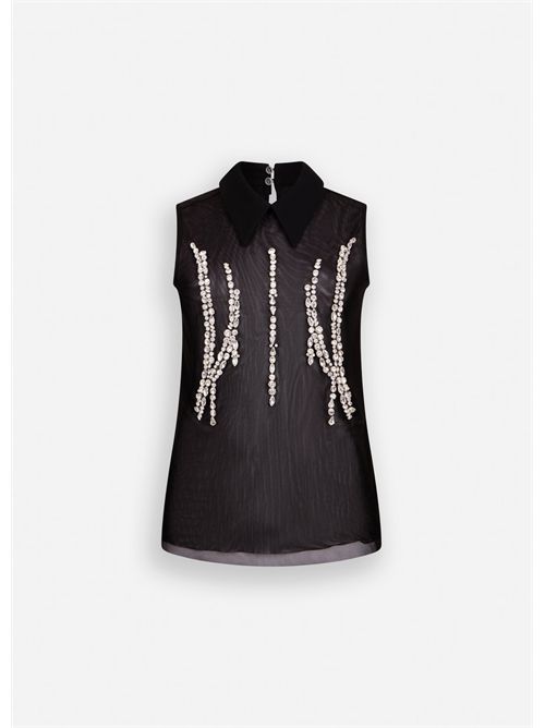 Top in tulle con strass LIU JO | CF5123J4963/22222